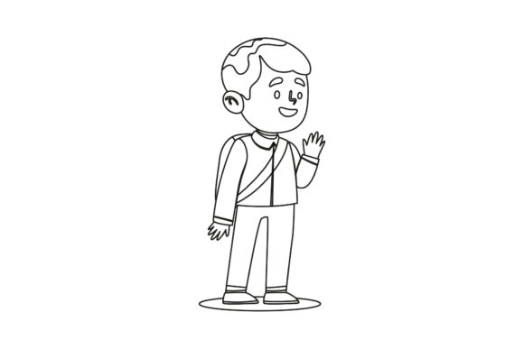 Back to School Character Student Outline for Creators