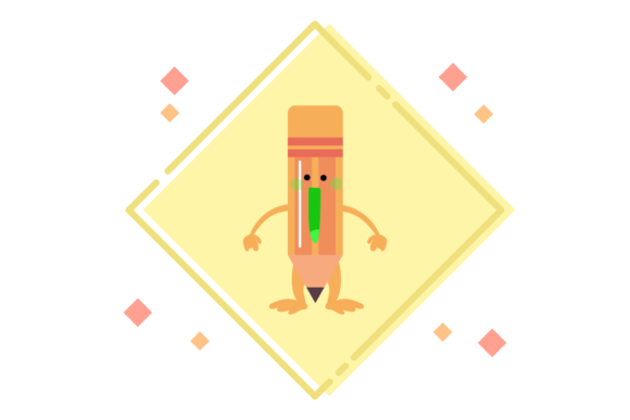 Back to School Kawaii Pencil Background