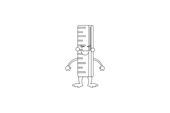 Back to School Kawaii Ruler Outline: A Creative Asset with Personality