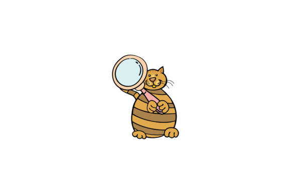 Cat Back to School Magnifying Glass SVG Design