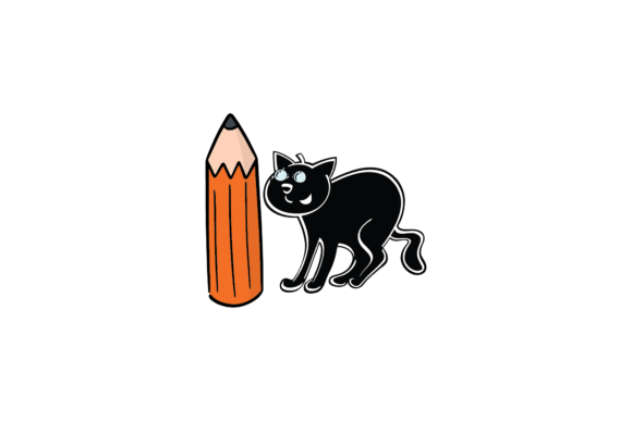 Cat Black Back to School - Big Pencil SVG: A Creative Asset for Custom Projects