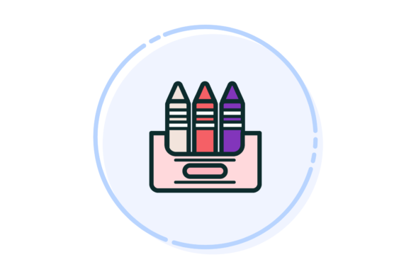 Designing with the Back to School Colored Pencils Circle: A Versatile Digital Asset for Creative Projects