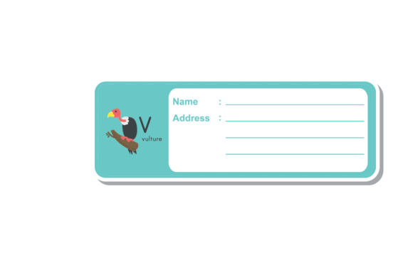 Evaluating the Back to School Label Book Animal Vulture Digital Template